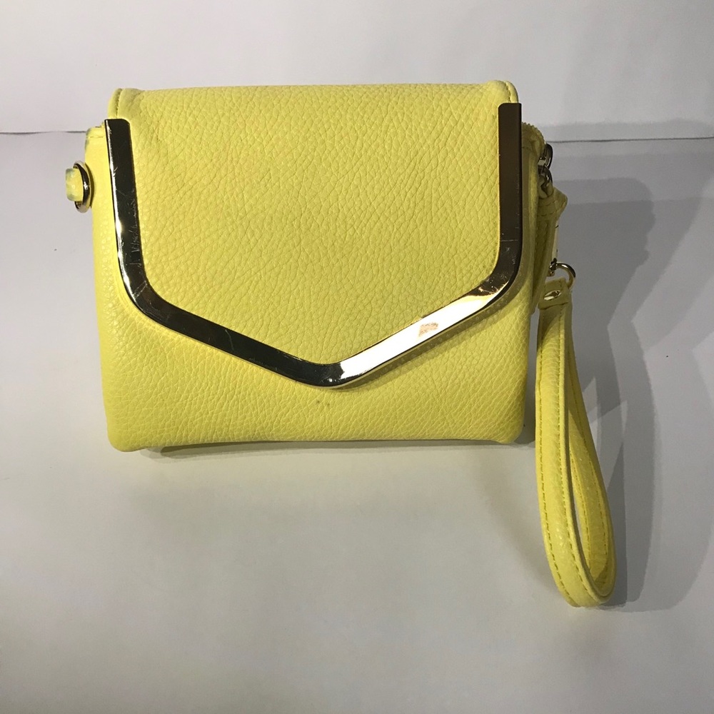 HostPick Charming Charlie yellow wrist strap purse